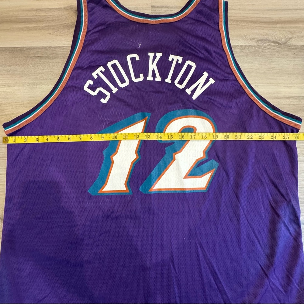 RARE Vintage Champion John Stockton Utah Jazz #12 NBA Basketball Jersey Size XXL - Picture 5 of 7